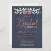 Invitation Bleu Chalkboard Floral Bridal Brunch (Devant)