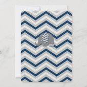 Invitation Bleu Chevron de garçon d'invitation de baby shower (Dos)