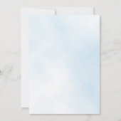 Invitation Bleu ciel fleuri eucalyptus garçon croiser baptême (Dos)