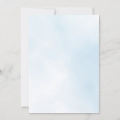 Invitation Bleu ciel fleuri eucalyptus garçon croiser baptême (Dos)