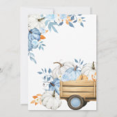 Invitation Bleu Citrouille Camion Automne Anniversaire (Dos)