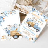 Invitation Bleu Citrouille Camion Automne Anniversaire