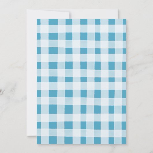 Invitation Bleu Citrouille Camion Patch En vichy cinquième an (Dos)