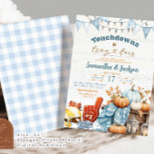 Invitation Bleu Citrouille Football Touchdown Co-Ed Baby Boy