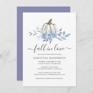 Invitation Bleu Citrouille Lilac Chute en Amour Fête des mari