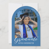 Invitation Bleu clair Arc moderne Photo Graduation Party (Devant)