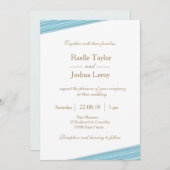 Invitation Bleu clair blanc subtil rayures mariage (Devant / Derrière)