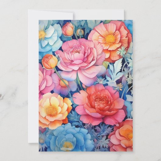 Invitation Bleu clair, corail et Mariage de pêche (Dos)