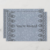 Invitation bleu-clair de Fête de la mariée de (Devant / Derrière)