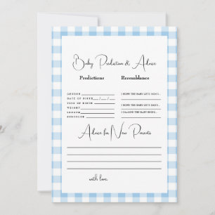 Invitation Bleu clair En vichy prédictions bébé