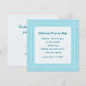 Invitation Bleu clair et doux Baby shower (Devant / Derrière)