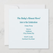 Invitation Bleu clair et doux Baby shower (Dos)