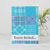 Invitation Bleu clair Madras Plaid (Debout devant)