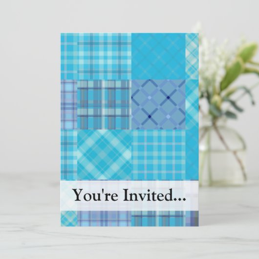 Invitation Bleu clair Madras Plaid (Debout devant)