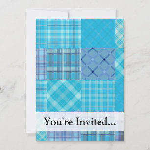 Invitation Bleu clair Madras Plaid