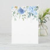 Invitation Bleu clair, Marine, Aquarelle blanche d'hiver (Debout devant)