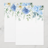 Invitation Bleu clair, Marine, Aquarelle blanche d'hiver (Devant / Derrière)