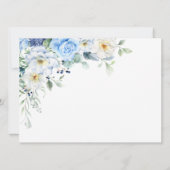 Invitation Bleu clair, Marine, Aquarelle blanche d'hiver Flor (Dos)