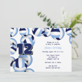Invitation bleu clair marine volleyballs anniversaire de enfa (Debout devant)