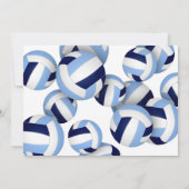 Invitation bleu clair marine volleyballs anniversaire de enfa (Dos)