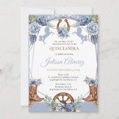 Invitation Bleu clair Occidental Charra Quinceanera Invitatio (Devant)