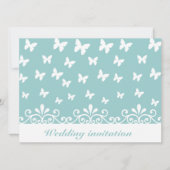 Invitation Bleu clair Papillons blancs tournois Mariage Invit (Devant)