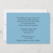Invitation Bleu clair perce d'or 50e anniversaire Mariage (Dos)