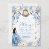 Invitation Bleu clair Princesse Douce 16 Cendrillon V2 (Devant)