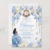 Invitation Bleu clair Princesse Douce 16 Cendrillon V2 (Devant)