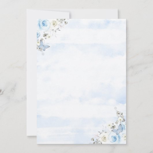 Invitation Bleu clair Silver Princesse Quinceanera Anniversai (Dos)