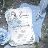 Bleu clair Silver Princesse Quinceanera Anniversai