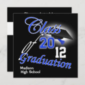 Invitation Bleu "classe de" modèle PERSONNALISER (Devant / Derrière)