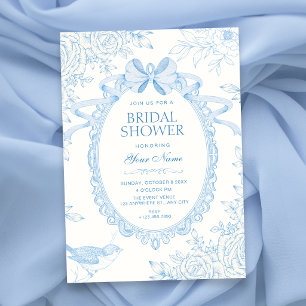 Invitation Bleu Classique floral botanique noeud papillon mar