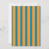 Invitation Bleu Cobalt & Rayures Orange Moderne 40e Anniversa (Dos)