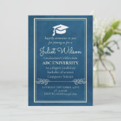 Invitation Bleu collège université début de diplôme (Debout devant)