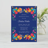 Invitation Bleu coloré Mexicaine Fiesta Bachelorette Party (Debout devant)