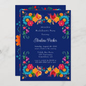 Invitation Bleu coloré Mexicaine Fiesta Bachelorette Party (Devant / Derrière)
