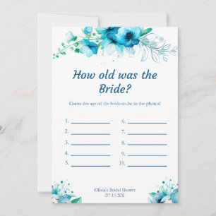 Invitation Bleu Comme l'âge de la mariée Fête des mariées car