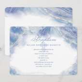 Invitation Bleu Contemporain Religieux  (Devant / Derrière)