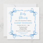 Invitation Bleu Coquette  Baby shower (Devant)