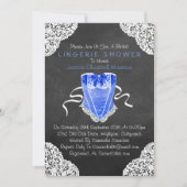 Invitation Bleu Corset Blanche dentelle Chalboard Lingerie Do (Devant)