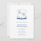Invitation Bleu Côtier Et Cimier Blanc NouveauMauvais Brunch (Devant)