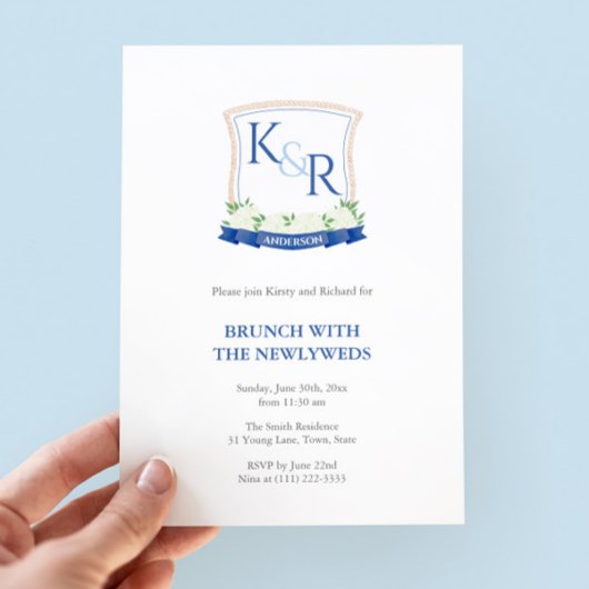 Invitation Bleu Côtier Et Cimier Blanc NouveauMauvais Brunch