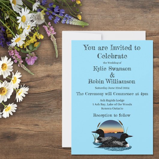 Invitation Bleu couché de soleil