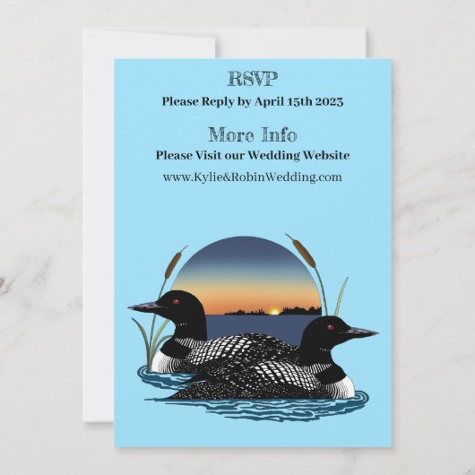 Invitation Bleu couché de soleil (Dos)