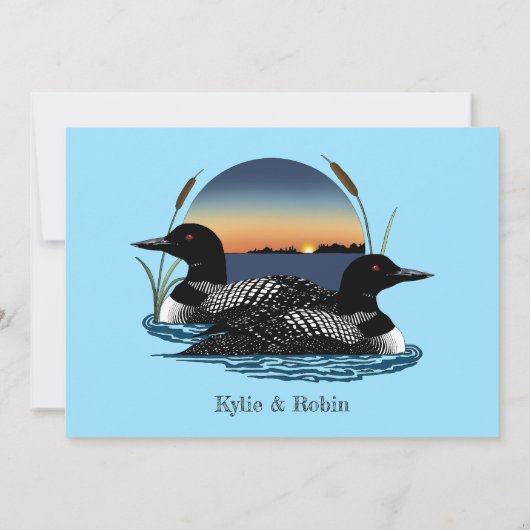 Invitation Bleu couché de soleil (Dos)