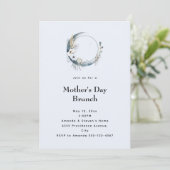 Invitation Bleu Croissant Lune Fête des Mères Brunch (Debout devant)