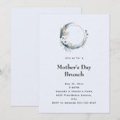 Invitation Bleu Croissant Lune Fête des Mères Brunch (Devant / Derrière)