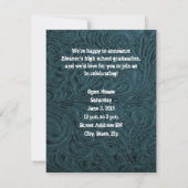 Invitation Bleu cuir look deux Photo Graduation Party (Dos)