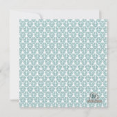 Invitation Bleu Damask Envoi de douche nuptiale (Dos)